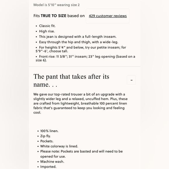 NWT J CREW Wide-leg Essential pant in linen in Natural - Picture 12 of 13